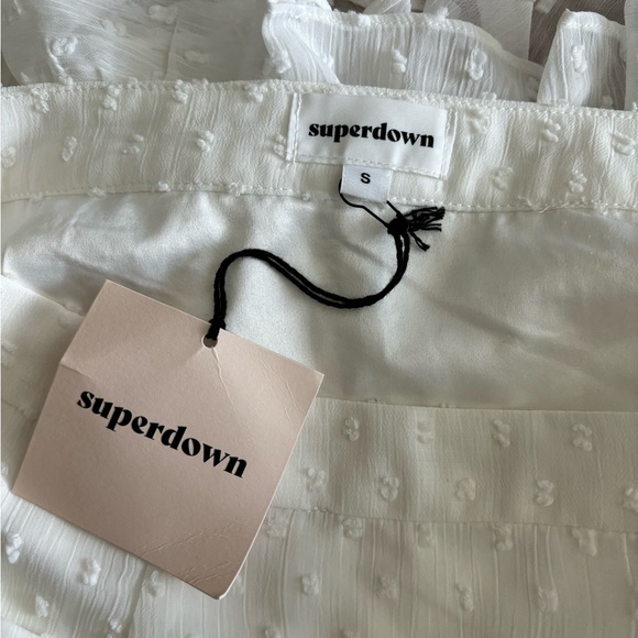 Superdown Mini Ruffled Wrap Skirt- white - Picture 3 of 5